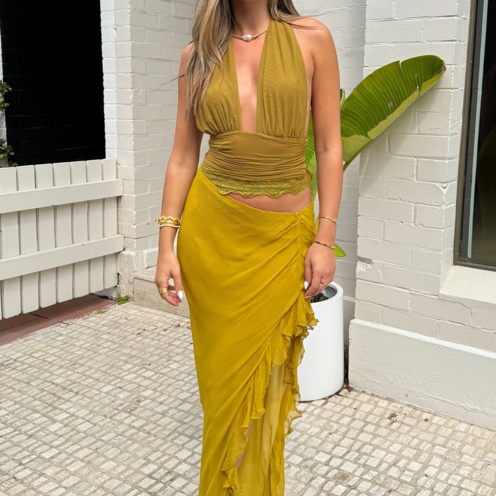 Asymmetrical Mustard Dress